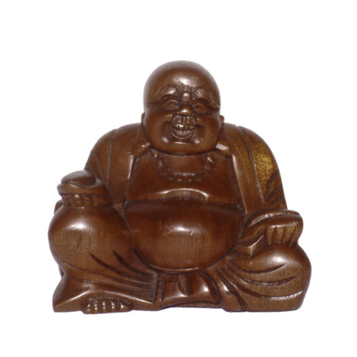 Happy Buddha (4.5 inch) - Suar Wood