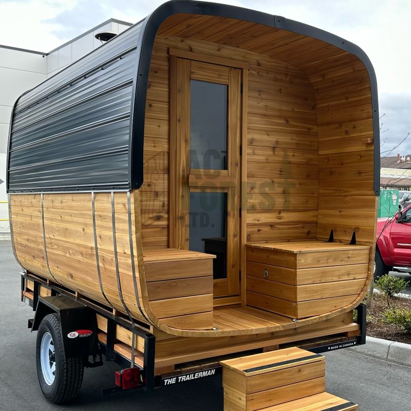 AC Forest Sunshine Coast Trailer Sauna Isometric Exterior View