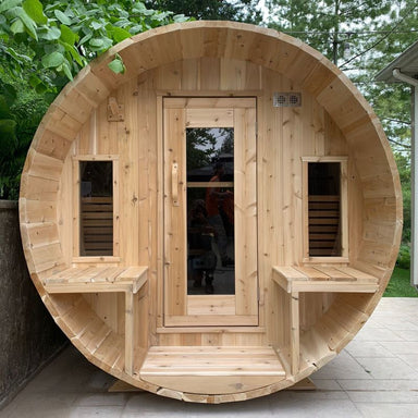 LeisureCraft Tranquility Barrel Sauna Front