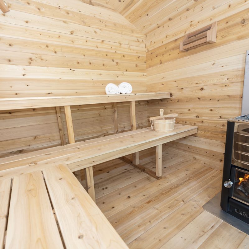 LeisureCraft Georgian Cabin Sauna Interior (back)