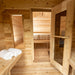 LeisureCraft Georgian Cabin Sauna with Changeroom interior (from changeroom)