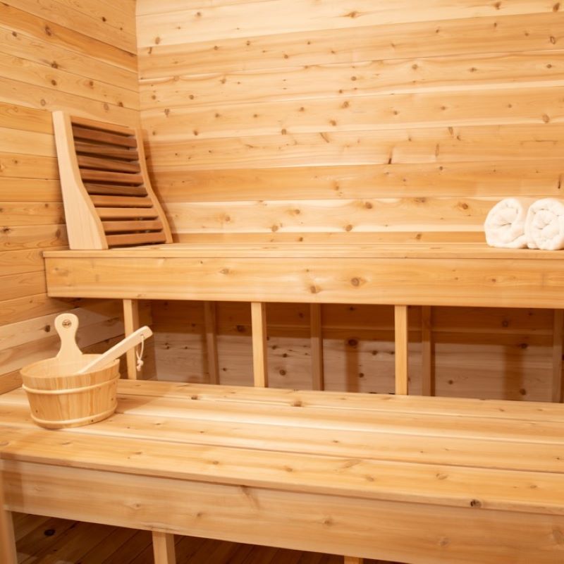 LeisureCraft Luna Sauna Interior (back)