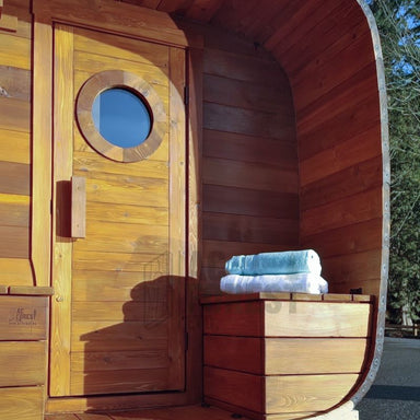 AC Forest Yukon Trailer Sauna Exterior Back Door